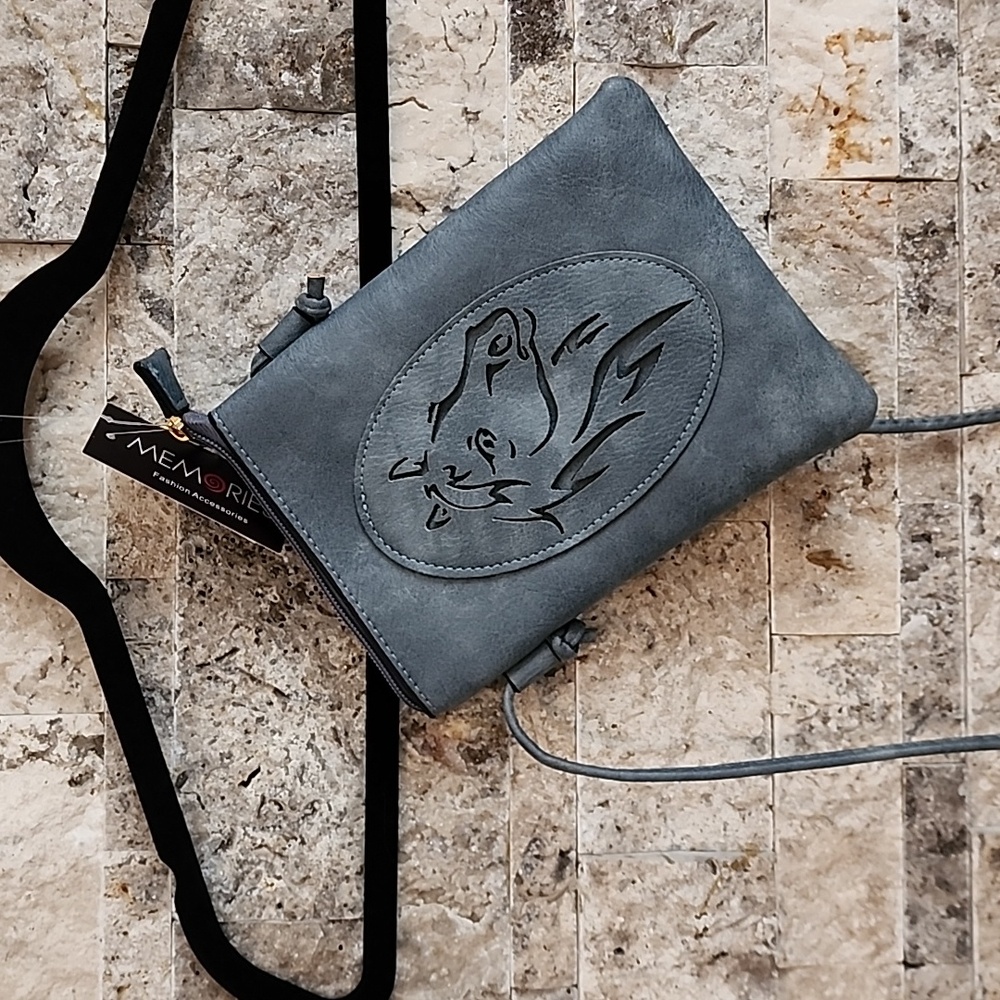 Memories Horse Head Crossbody Cell Phone Holder ,Brand New Blue